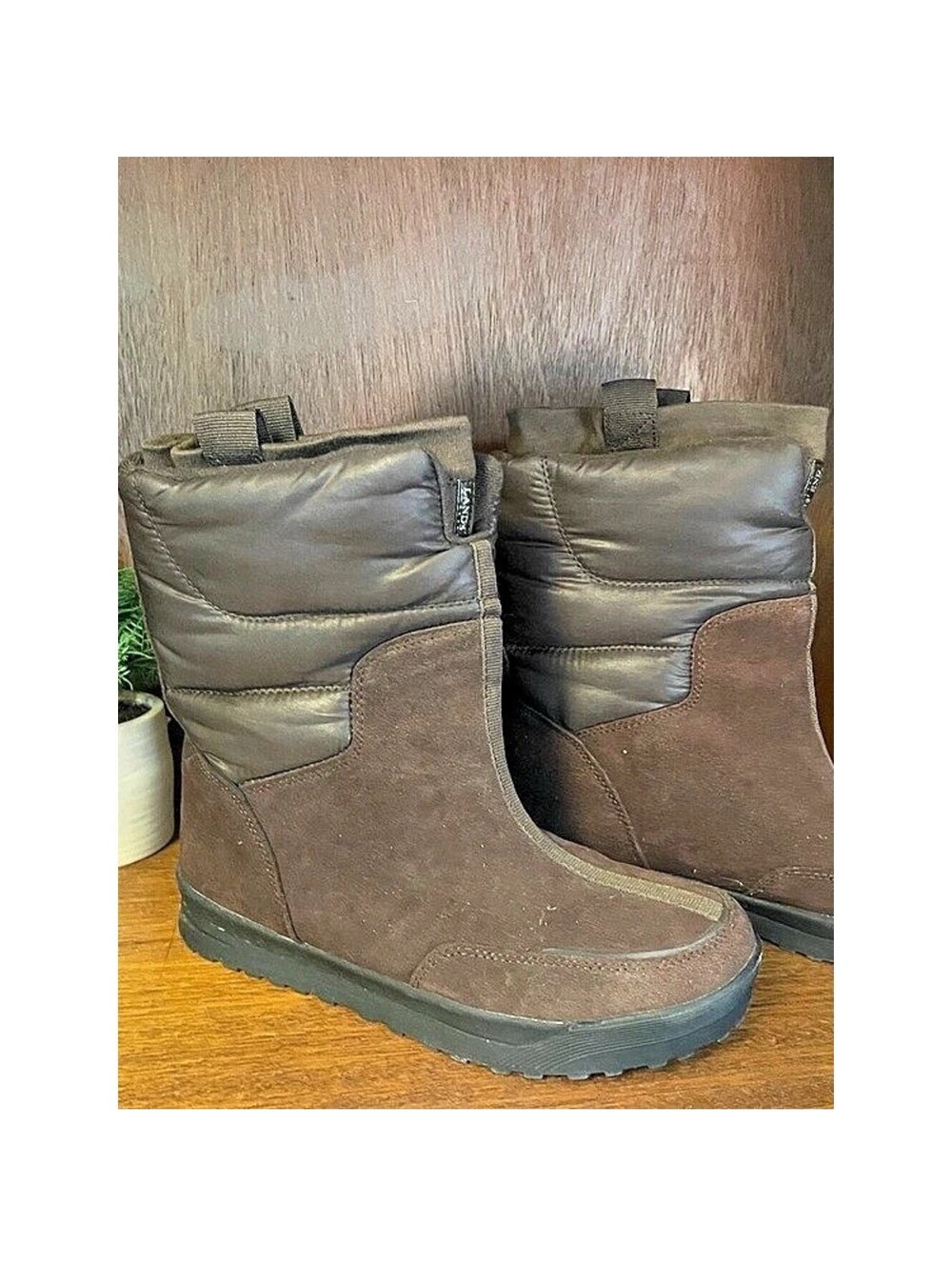 Lands End women's Winter Boots Suede Brown US 8